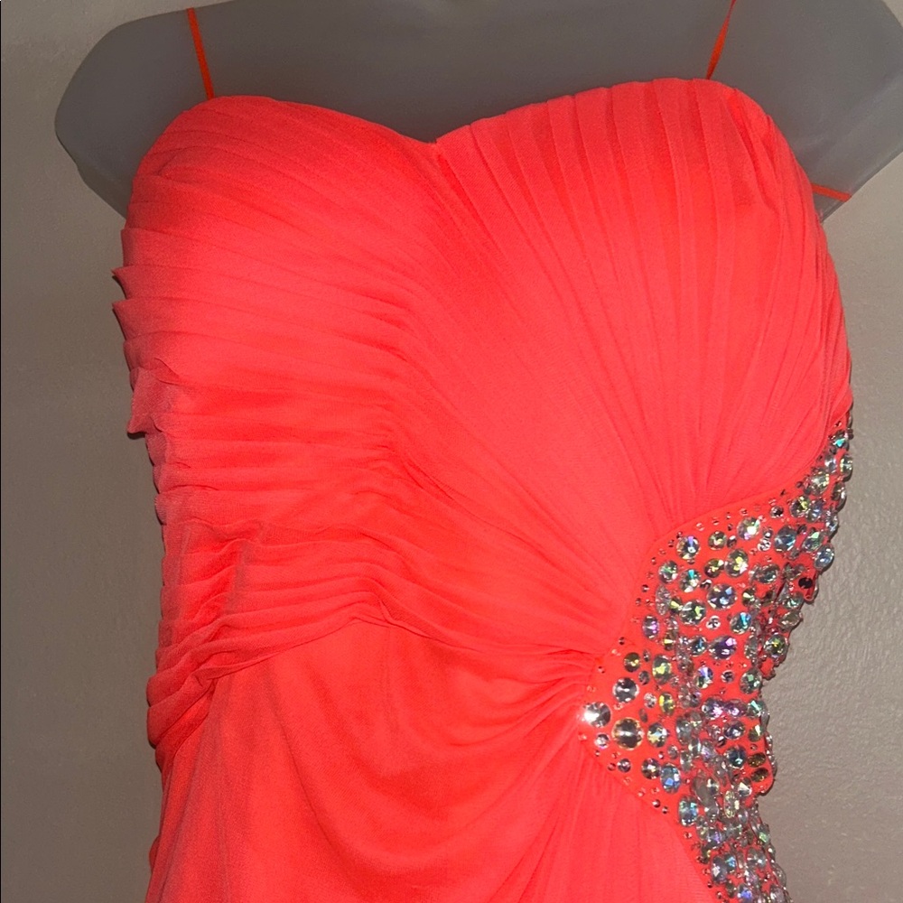 Morgan & Co. Coral Embellished Prom Dress